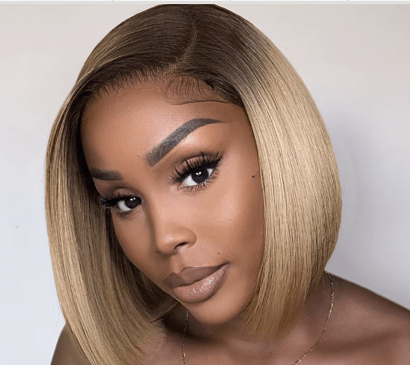 human hair ombre blonde bob wig